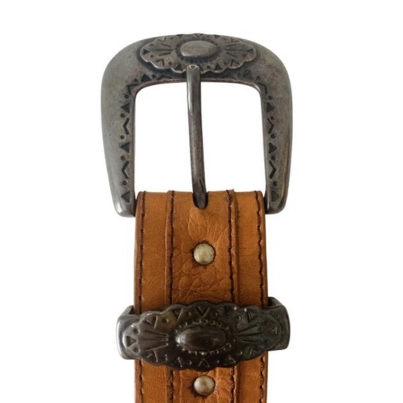Vintage Tequila Leather Waist Belt Size 26-28 Tan Bohemian Western Rodeo main image 9